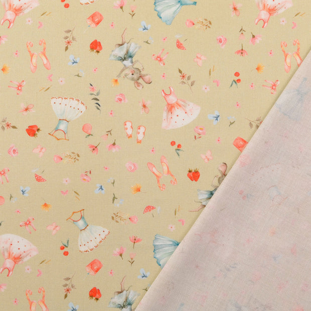Cretonne stof Beige 