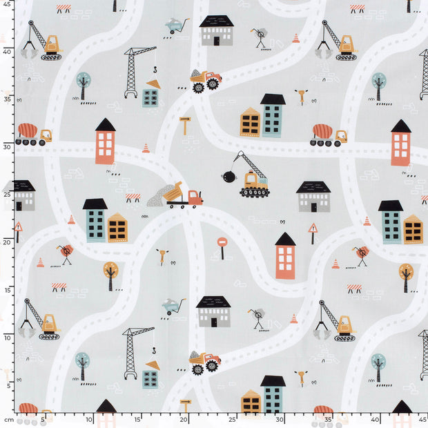 Cotton Poplin fabric Construction Light Grey