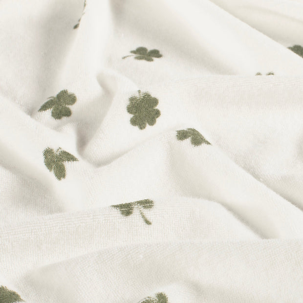 Éponge tissus tissu Feuilles Blanc cassé
