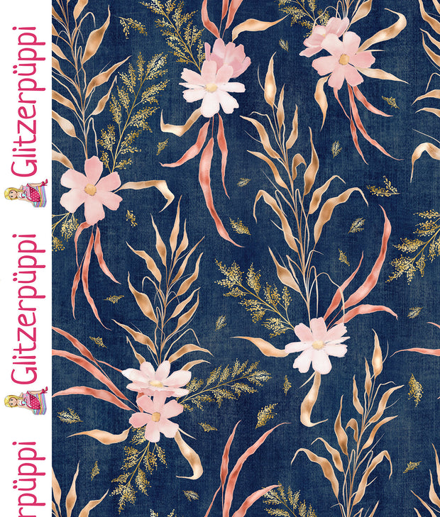 Jersey fabric Nature Steel Blue