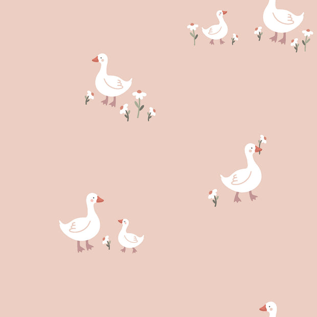 Algodón Jerséis tela Animales Rosa claro