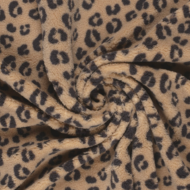 Sherpa Fleece tela Camel estampado 