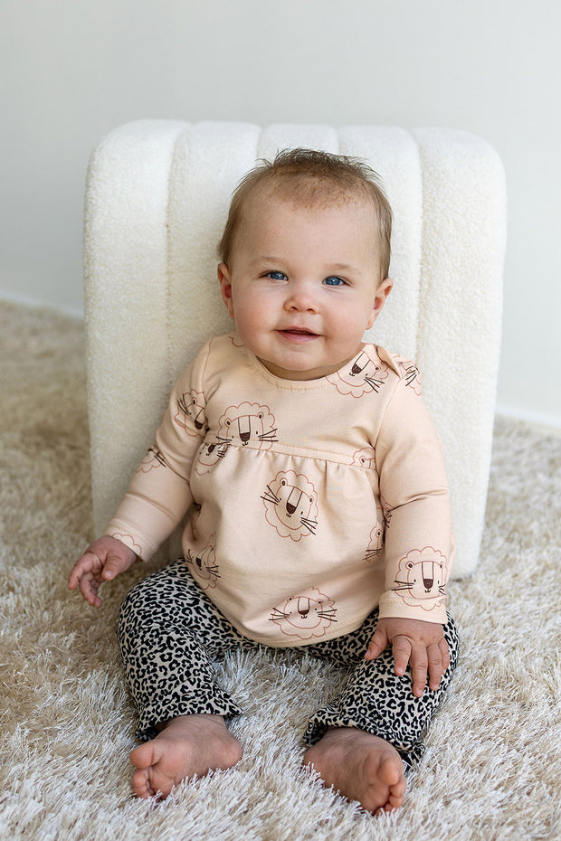 Katoen Jersey stof Panter Beige