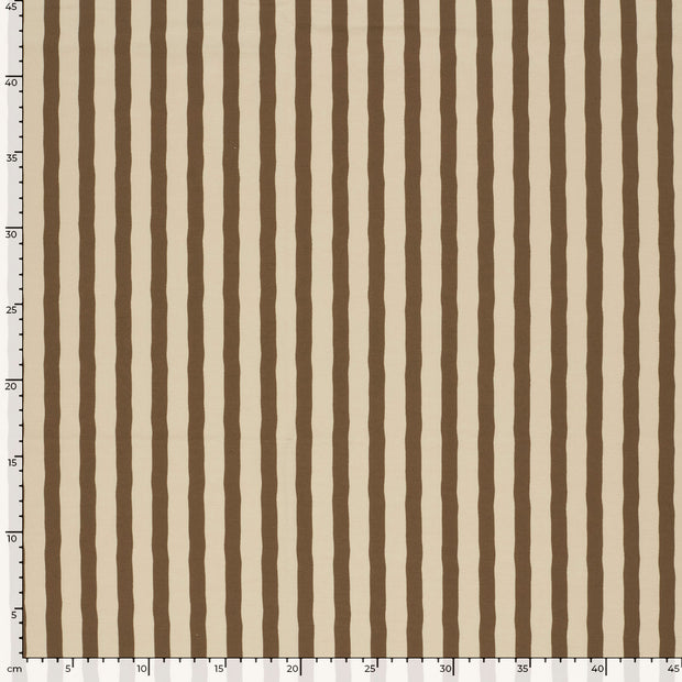 Jersey fabric Stripes Beige