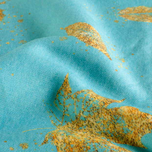 Jogging fabric Leaves Dark Mint