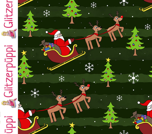 French Terry fabric Christmas Green