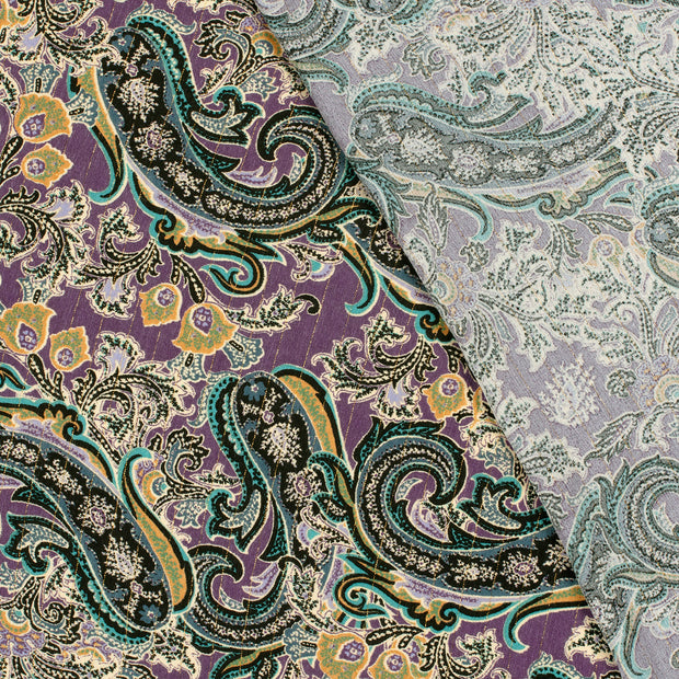 Borken Crepe fabric Paisley lurex printed 