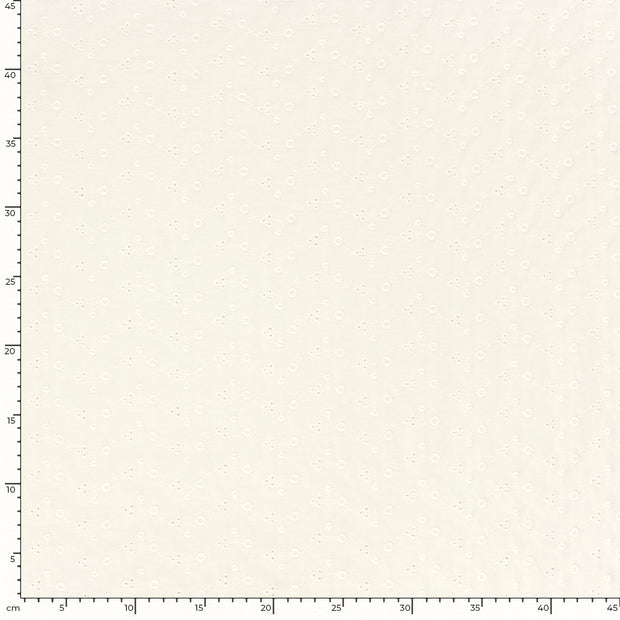 Algodón Popelina tela Flores Blanco roto