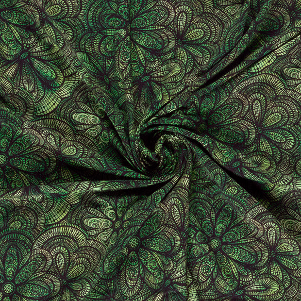 Jersey fabric Green digital printed 