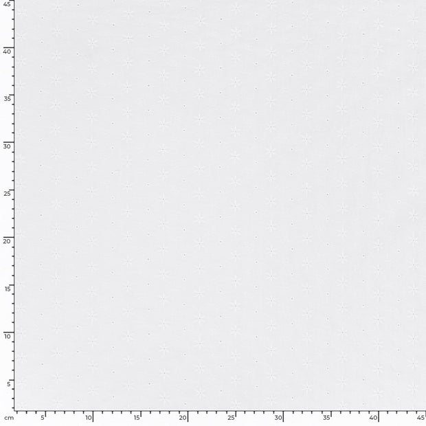 Cotton Poplin fabric Stars White