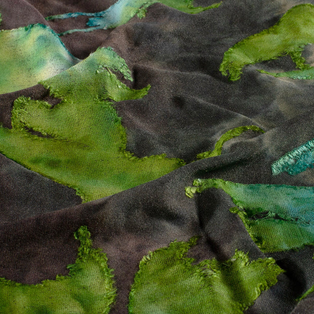 Burnout Jacquard fabrik Blumen Grün
