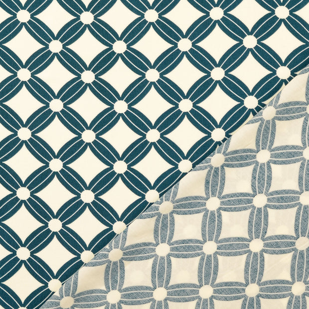 Viscose Poplin fabrik Petrol bedruckt 