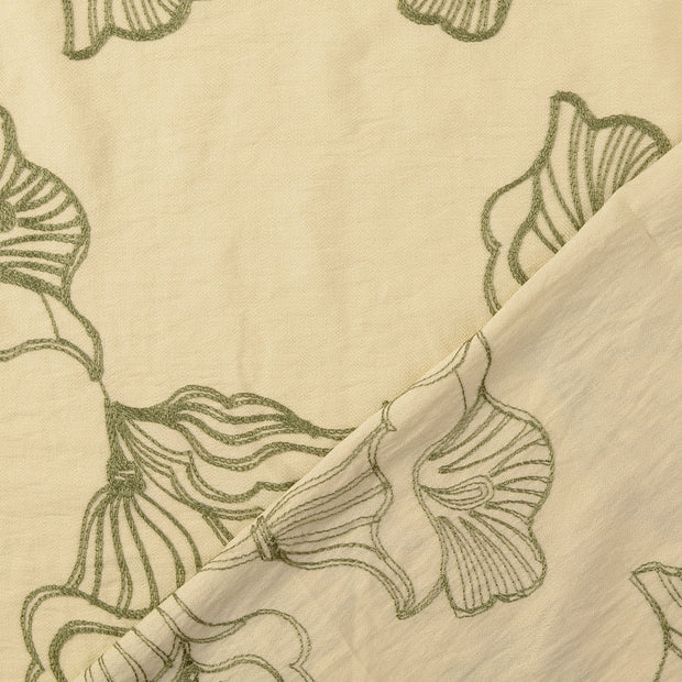 Lace fabric Olive Green embroidered 