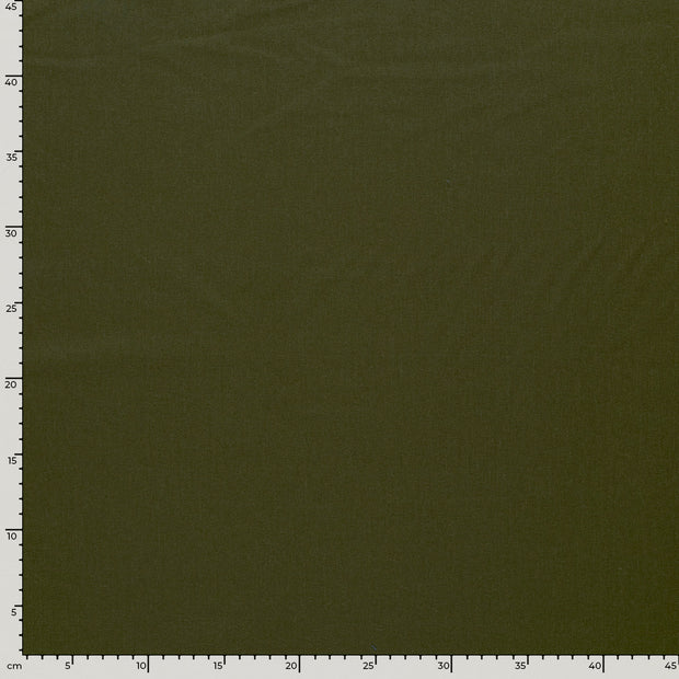 Viscose Lin Chaine et Trame tissu Unicolore Vert kaki