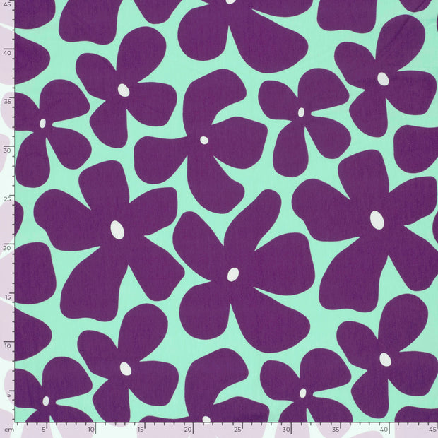 Jersey fabrik Blumen Mint