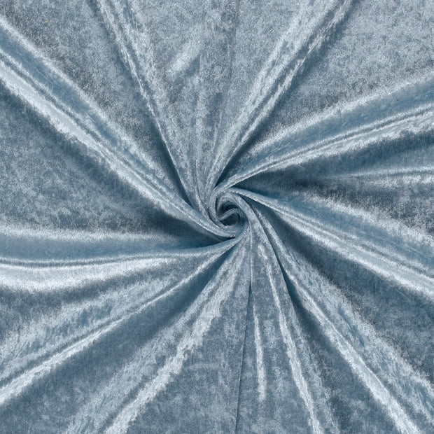 Velours tissu Bleu clair froissé 