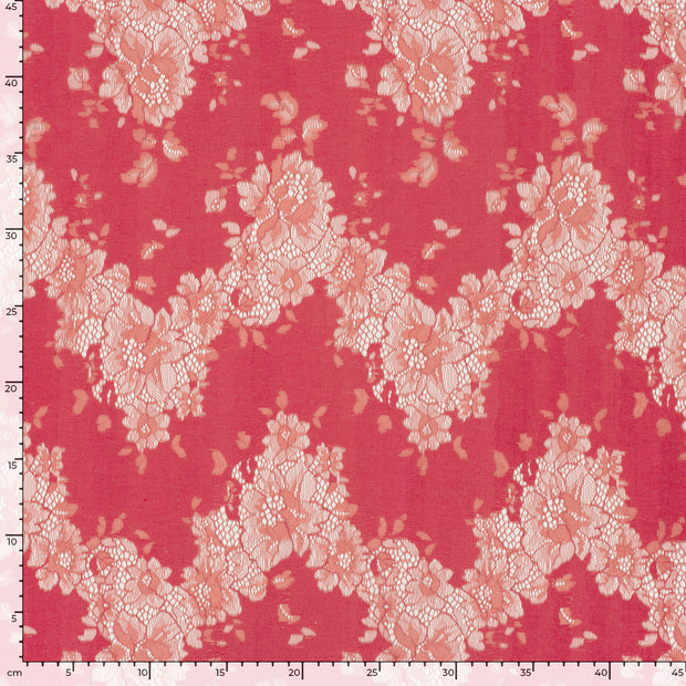 Lace fabric Flowers Dark Red