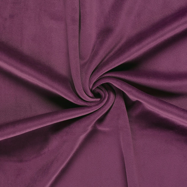 Fluweel stof Aubergine brushed 
