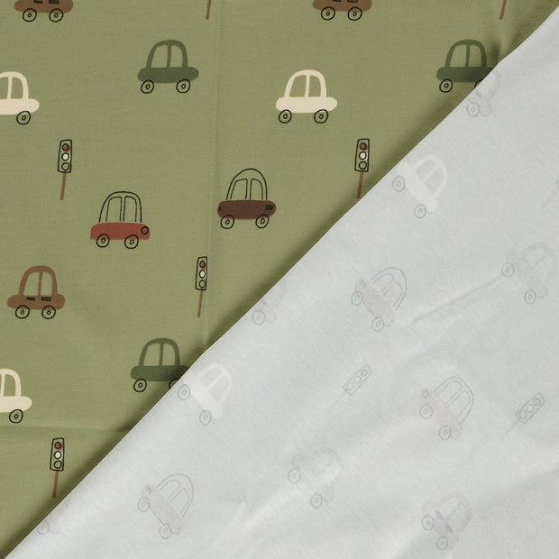 Jersey fabric Cars printed 