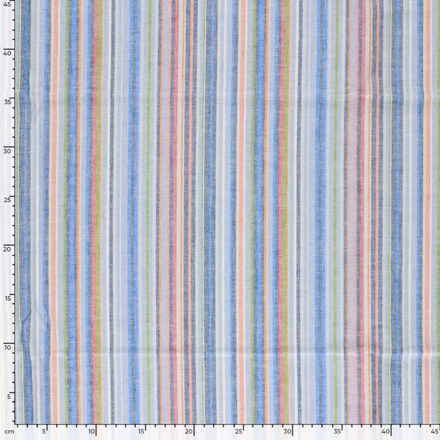 Linen fabric Stripes Baby Blue