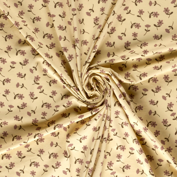Jersey fabric Beige printed 