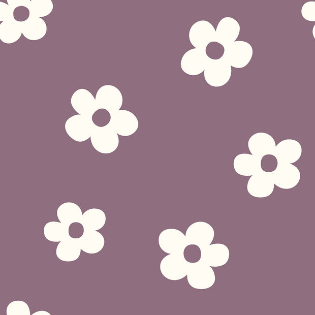Rib Jersey tissu fleurs Lilas