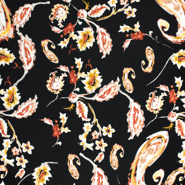 Borken Crepe fabric Black matte 