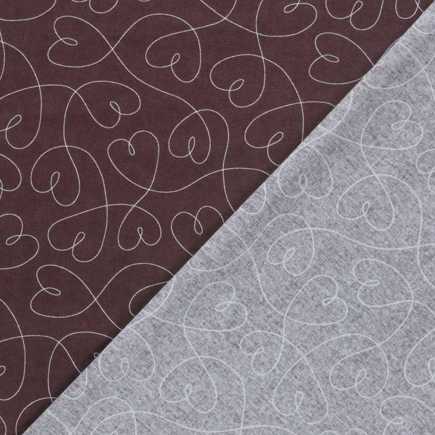 Flannel fabric Hearts printed 