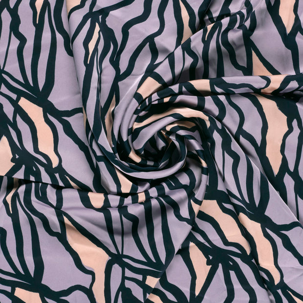 Satén Duchesse tela Lila estampado 