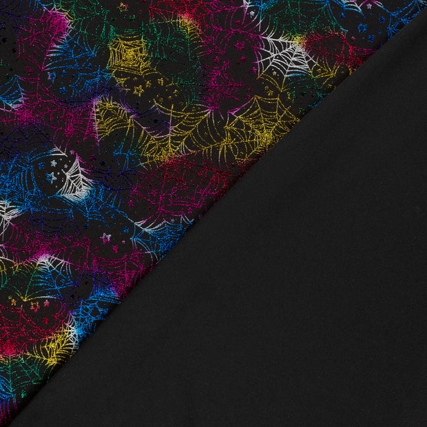 Polyester Jersey stof Spinnen bedrukt en folie 