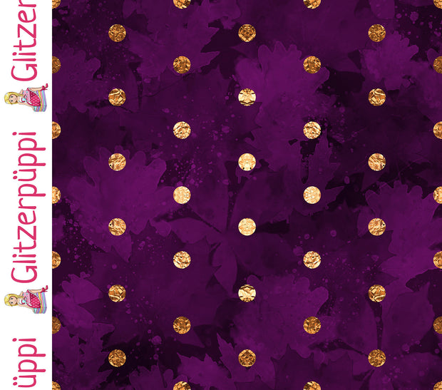 French Terry fabrik Punkte Aubergine