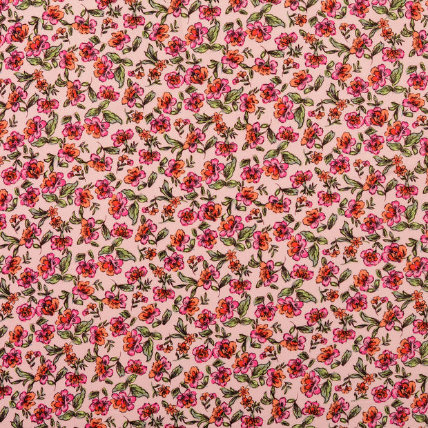 Viscose Twill fabrik Blumen Helles Pink
