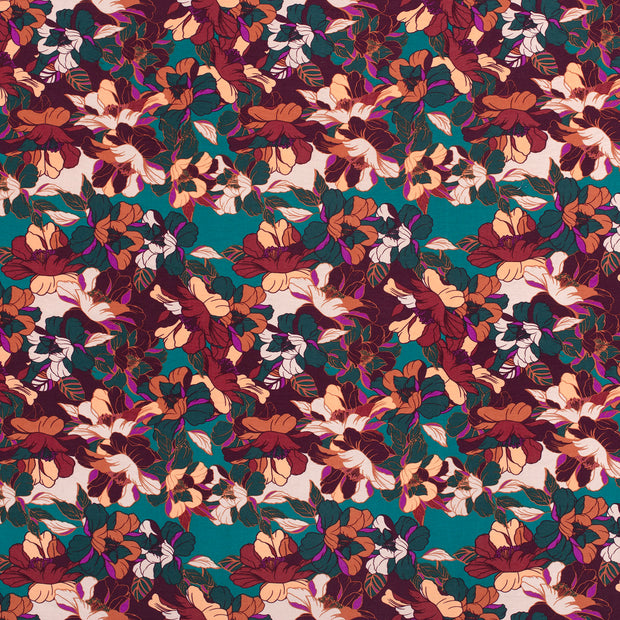 Viscose Nylon Crepe stof Petrol 