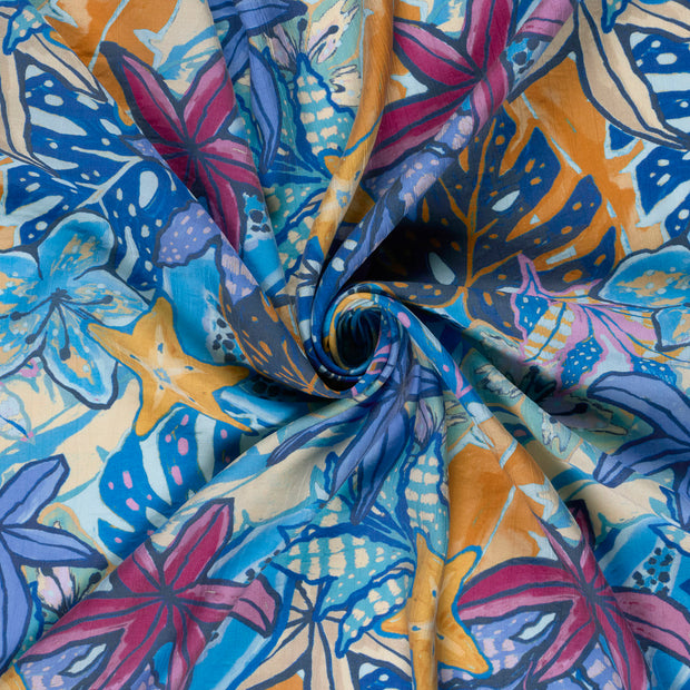  fabric Aqua digital printed 