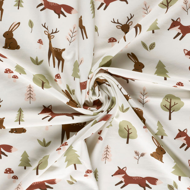 French Terry fabric Off White printed 