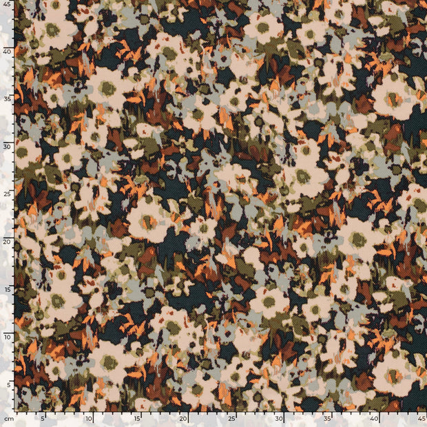 Viscose Nylon Jersey fabric Leopards Coral