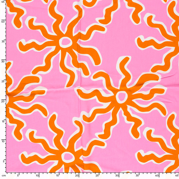 Bamboo Poplin fabric Suns Orange