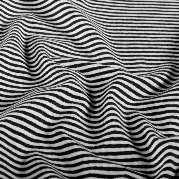 Algodón Jerséis Yarn Dyed tela Rayas Negro