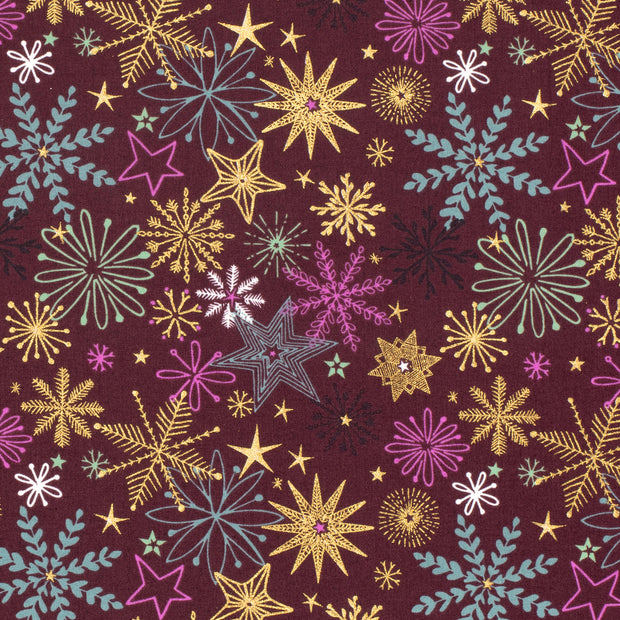 Popeline Weihnachtssterne Stoff Baumwolle Popeline Stoff Sterne