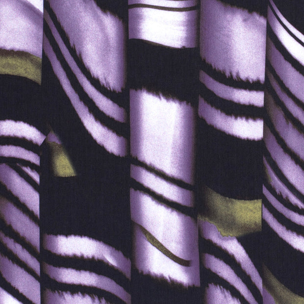 Satin fabric Abstract Purple