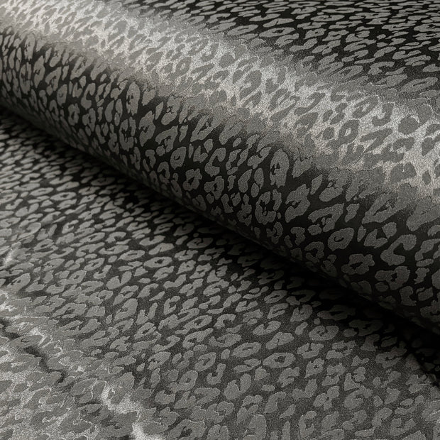 Satin Jacquard tissu Unicolore Noir