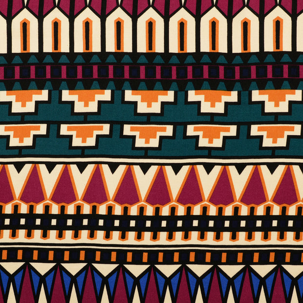Viscose Satin fabric Geometric pattern Multicolor
