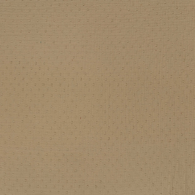 Double gaze tissu pois Camel