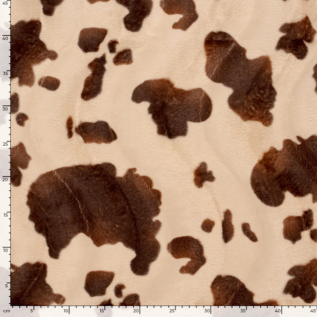 Velours fabrik Kühe Beige