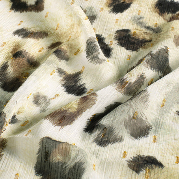 Chiffon fabric Glitter Brown