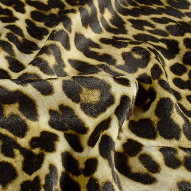 Satin Velvet fabrik Leoparden Olivgrün