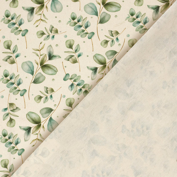 Panama fabric Leaves digital printed 
