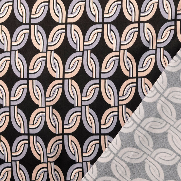 Viscose Satin fabric Grey digital printed 