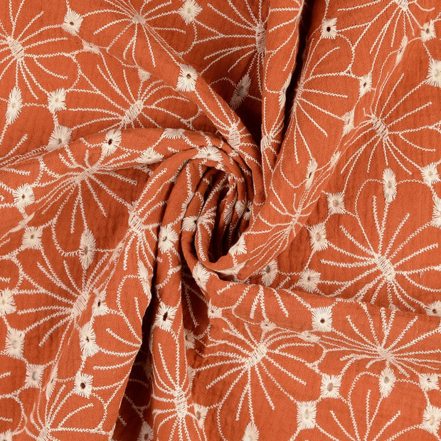 Muslin fabric embroidered 