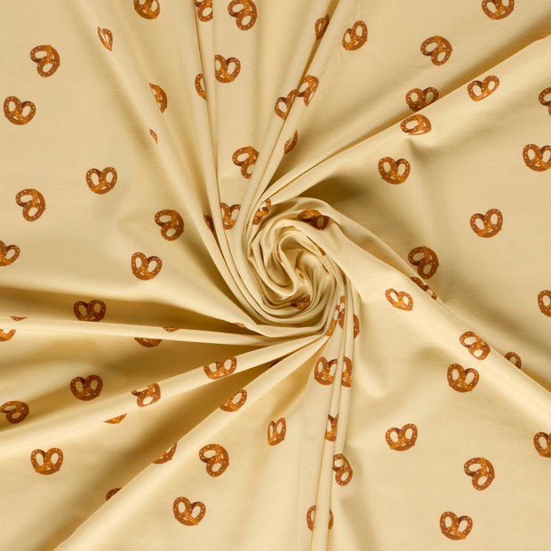 Jersey fabric Beige printed 